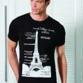 Berrak Kule Baskılı Erkek T-Shirt 1043 Siyah XL