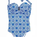Black Spade Womens Blue Printed Swimsuit 8258