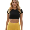 crop kısakollu body siyah