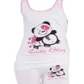 Girl Bear Printed Wide Strapped Elastane Set