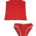 Girl Child Strapped Tank Top Set Red 2544