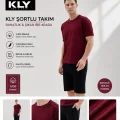KLY Şortlu Bordo Pijama Takım 26216
