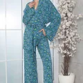 LİMİSSİ VİSKON DESENLİ PİJAMA YAKIMI