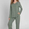 Limissi Viscose Long Sleeve Womens Pajama Set 24642