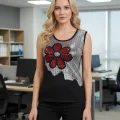 Şahinler Womens Glittery Sleeveless Vest B388