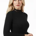 Şahinler Kadın Dantelli Uzun Kollu Body B623