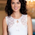 Falcons Womens Lace and Lycra White Tank Top B487