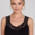 Şahinler Neck and Straps Lacy Ribbed Tank Top B605
