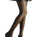 Vog Jacquard Patterned Tights 8523 Black S-M