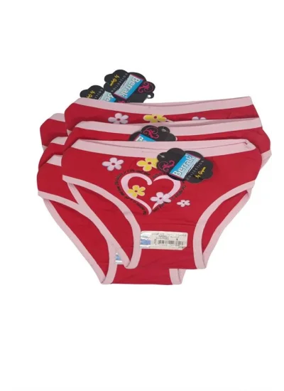 2 Berrak  Kız  Kalpli  Çiçekli  Baskılı Bikini 6 Adet