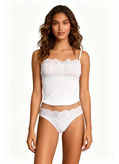 Clear Embroidered String Strap Bikini Set 2112
