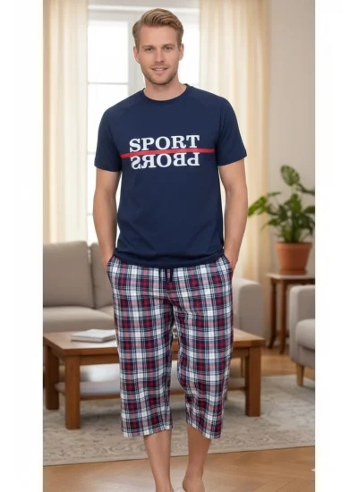 Mens Checkered Short Sleeve Pajama Set 21396