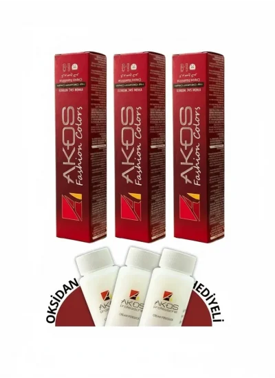 Akos 6.11 Koyu Kumral Yoğun Tüp Küllü Saç Boyası 60 ML ( 3 Adet Boya+ 3 Adet Oksidan)