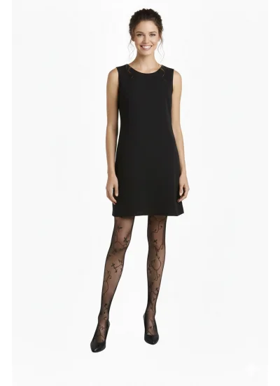 Bali Womens Patterned Tights Fulya Black 2