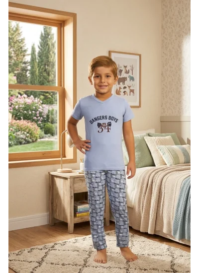 Baskılı Erkek Çocuk Pijama Takımı 7321