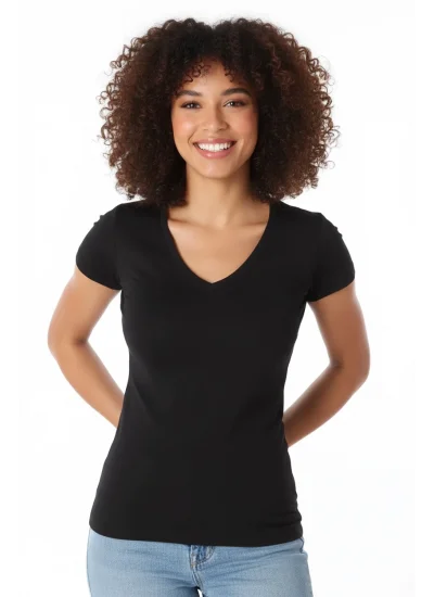 Clear Ladies Short V-Neck 2132