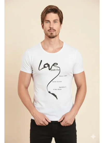 Clear Mens Love Printed T Shirt 1037