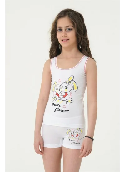 Clear Girl Rabbit Print Wide Strapped Elastane Set