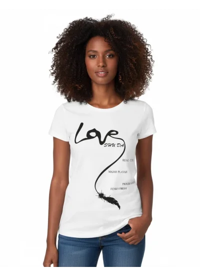 Berrak Love Baskılı Bayan T-Shirt 8007