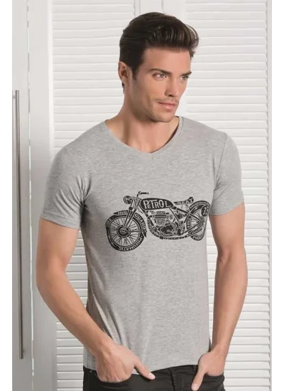 Clear Motorcycle Printed Mens T-Shirt 1049