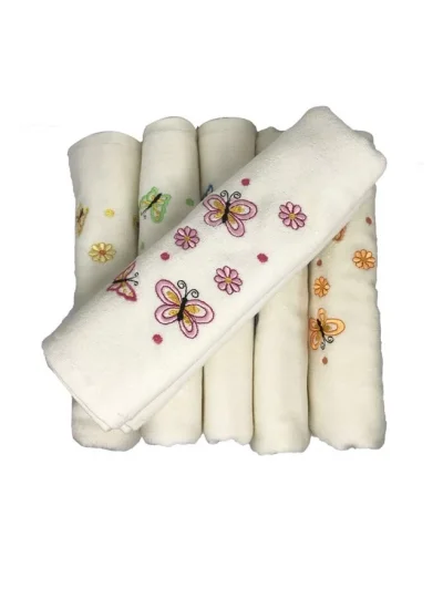 Bulteks Nakışlı Kadife Desen 5 Havlu 30X50