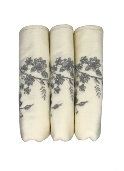 Bulteks Simli Nakışlı Kadife Desen 1 Havlu 30X50