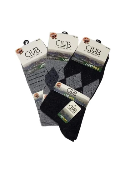 Club Lamswool Yün Erkek Kışlık Çorap 3 Adet
