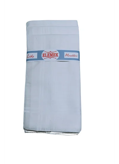 Elemek Erkek Beyaz Mendil 12 adet 39x39 cm