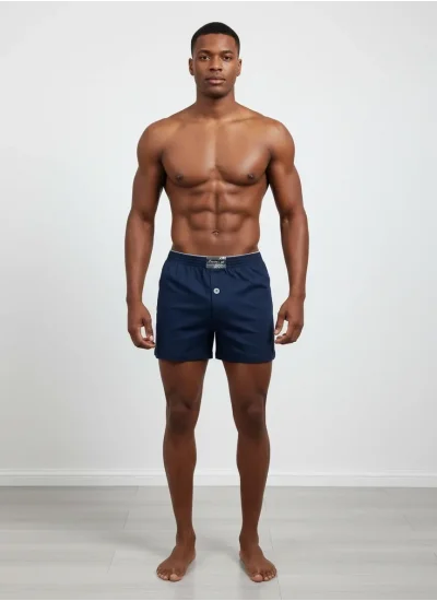 Huma One Erkek Havlu Bel Düz Boxer Battal Boy 3XL Lacivert Renk