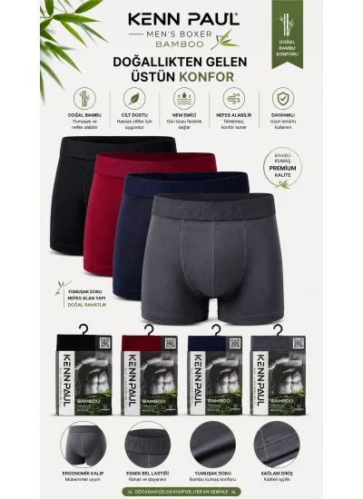 Kenn Paul Bambu Erkek BOXER 6 ADET