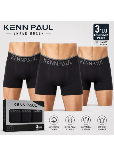 Kennpaul Likralı Erkek Boxer 3 ADET