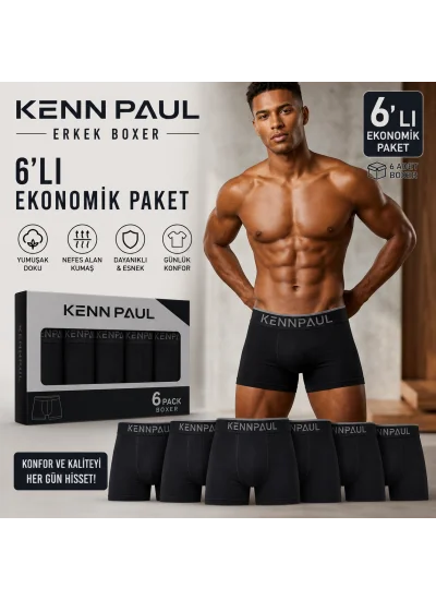 Kennpaul Likralı Erkek Boxer 6 ADET