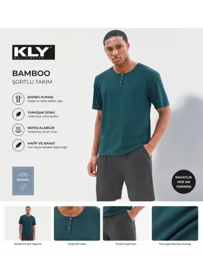 KLY Erkek Bambu Şortlu Pijama Takım 26213