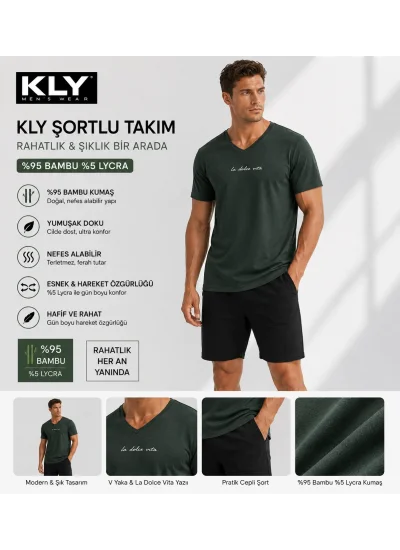 KLY Erkek Bambu Şortlu Pijama Takım 26210
