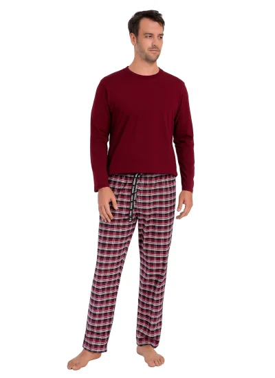 Pijalüx Erkek Kareli Poplin Cepli Alt Pijama