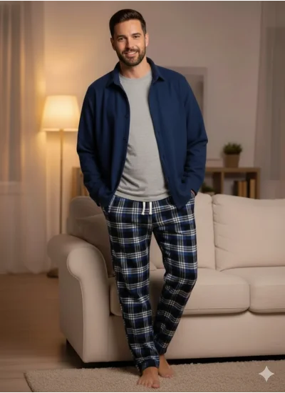 Pijalüx Tek Alt Cepli Ekose Pijama
