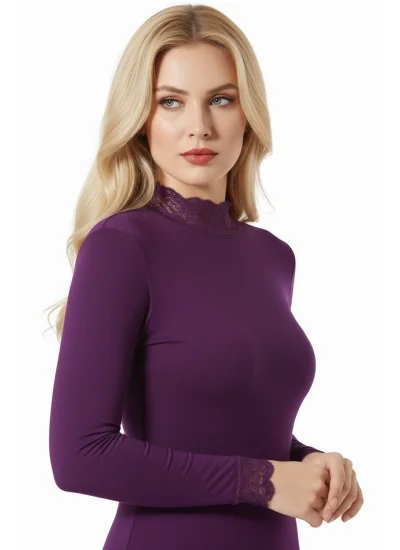Şahinler Kadın Dantelli Uzun Kollu Body B623