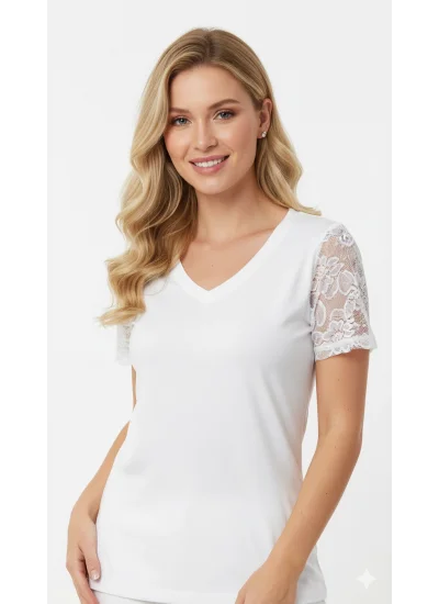 B256 ŞAHİNLER  LYCRA YARIM KOL BEYAZ RENK