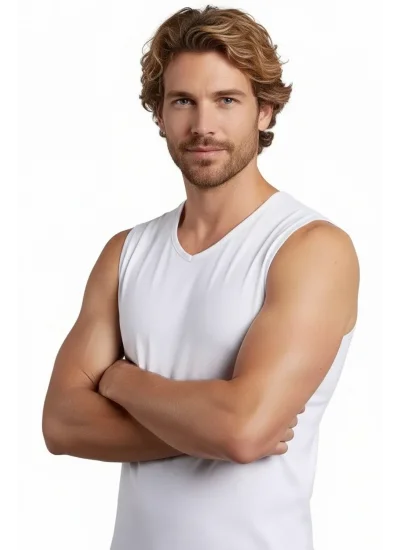 Şahinler Sleeveless V-Neck Lycra Tank Top E078