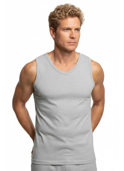 Şahinler Sleeveless V Neck Ribbed Tank Top E032