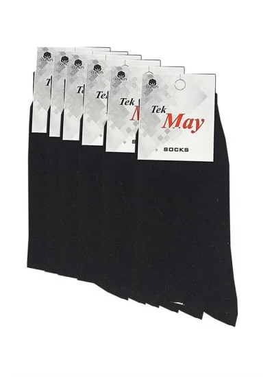 Black Mens Sock Single- May Comet 6 Pairs