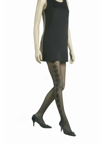 Vog Thin Patterned Tights Argil Black 2
