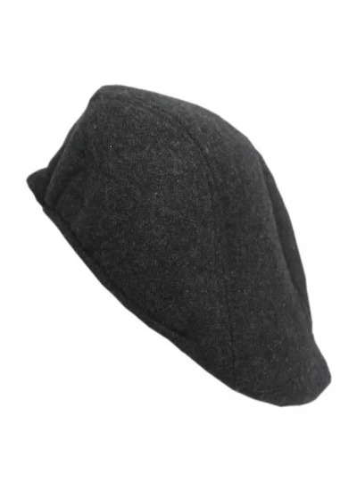 yoncatoptan Fall and Winter Plaid Black Cap Hat