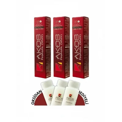 Akos 6.11 Koyu Kumral Yoğun Tüp Küllü Saç Boyası 60 ML ( 3 Adet Boya+ 3 Adet Oksidan)