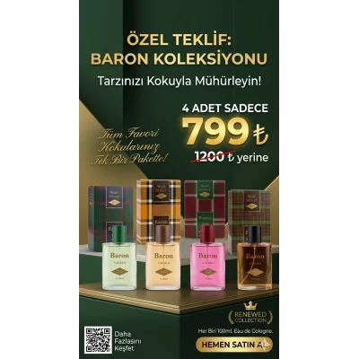 BARON Wall Street DSG , Brown, IVO, NCT 2026 4 lü Erkek EDC Erkek Parfüm Seti 4X 100 ml