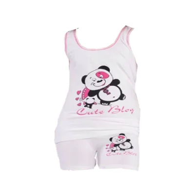 Girl Bear Printed Wide Strapped Elastane Set