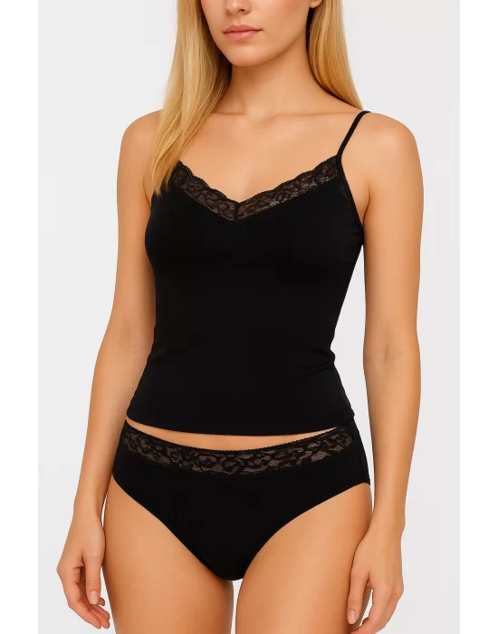 Kadın Dantelli İp Askılı Atlet ve Bikini Takımı 2044