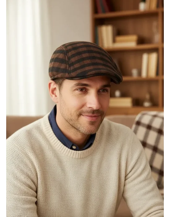 Kışlık Kulaklı Ekose Ördek Şapka