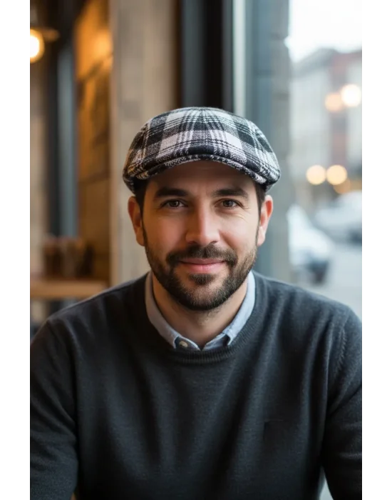 yoncatoptan Kış ve Sonbahar için Balık Sırtı Desenli Kasket Şapka Rahat ve Esnek