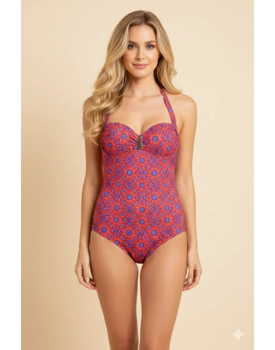 Black Spade Womens Floral Print Swimsuit 8258